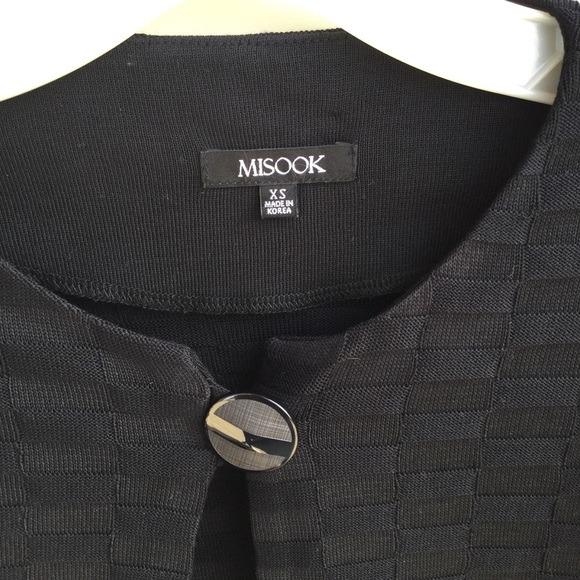 Misook Open Front Sweater Jacket Black XS - Picture 2 of 5